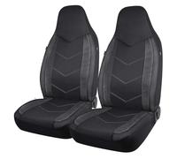 Punxdda Fundas Asiento Fundas Universales para Asientos Delanteros Coche Deportivo Cojín Tela Malla Transpirable Aptas para Asientos Coches SUV Furgonetas Y Carreras Funda Coche Asientos(Negro)