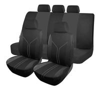 Punxdda Fundas Asiento Juego Completo Fundas Asientos Coche Deportivas Aptas La Mayoría Coches SUV Camiones Cojines Funda Coche Asientos(Negro)