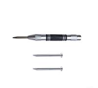 Punzón central automático, 3 piezas, herramienta de marcador de agujero con resorte, fuerza ajustable para carpintería, acero, 128 mm
