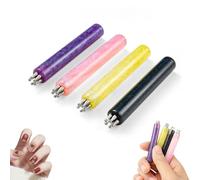 Punzón De 5 Pétalos Para Uñas, Herramienta De Punteado Para Nail Art, Lápiz De Moldeado De Un Solo Trazo Para Pétalos Y Flores, Nail Art DIY Para Principiantes, Aficionadas Y Mujeres (Pack of Four)