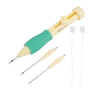 Punzón de aguja para bordar, 4,6 pulgadas, punzón de puntada de fieltro bordado de ganchillo con 3 tamaños, kit de pluma de aguja, herramienta para manualidades DIY (verde)