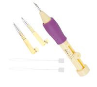 Punzón de aguja para bordar, 4,6 pulgadas, punzón de puntada de fieltro bordado de ganchillo con 3 tamaños, kit de pluma de aguja, herramienta para manualidades DIY (púrpura)