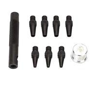 Punzón de agujero hueco de cuero Juego de punzón de acero de cuero Herramienta de artesanía de cuero de bricolaje 7pcs 2-5mm