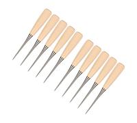 Punzón de Cuero para Rascar, 10 Piezas Punzones de Mango de Madera para Coser Bricolaje Punzón Manual y Recortadores de Guillotina Recortadores de Papel