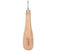 Punzón de cuero, punzón de punta de diamante con mango de haya, punzón de rombo portátil, herramienta de punzonado de cono de acero para cuero para reparación de artesanía en cuero (5-6mm)