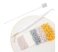 Punzón De Punch | Punch Needle Ajustable Con Enhebrador Para Costura | Accesorios de Costura Manual para Principiantes Adultos,Proyectos De Manualidades Creativas Calcetines Almohadas Alfombras Apliqu