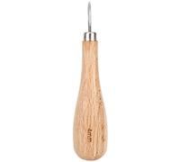 Punzón de rombo con mango de madera, punzón para rascar, mango de haya, punzón con punta de diamante, forma de calabaza, herramienta de punzón de cuero, herramienta de perforación de cuero(4 mm)