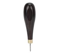 Punzón en forma de rombo de 3 mm con mango de sándalo rojo, punzón para coser cuero con cono escariador de acero en forma de diamante, punzón de costura profesional hecho a mano