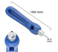 Punzon - herramienta para perforar tubos de riego y goteros de 3 mm, fabricada en acero, ideal para facilitar la instalación de sistemas de riego.