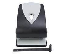 Punzonadora de papelería ajustable Manual de hojas sueltas de papel de oficina perforadora de 2 agujeros (Negra)