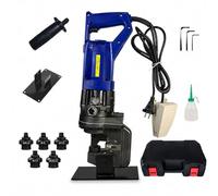 Punzonadora Hidráulica 1400W Herramienta de Punzonado Eléctrico Profesional con Base para Barra de Aluminio 8mm y Placa de Hierro 6mm
