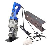Punzonadora hidráulica de 1200 W, punzonadora manual eléctrica de metal con 5 troqueles Φ1/4"-4 para ángulo, acero, canal, acero Channelsteel