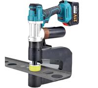 Punzonadora Hidráulica Inalámbrica, Perforadora Eléctrica De Metal Con Profundidad 150 mm Y 2 Baterías, Máquina De Punzonado 3-5 s Para Acero Y Aluminio 1-mold