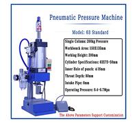 Punzonadora neumática 200 kg Columna única 63 Tipo Prensa de banco Máquina remachadora de alta precisión de bazo de gas pequeño Para principiantes (bricolaje)(Standard type)