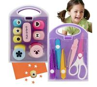 Punzones para manualidades con papel,Perforadores para manualidades con papel | Juego de perforaciones para manualidades para niños - Juego de máquina de estampado para niños, perforadoras educativ
