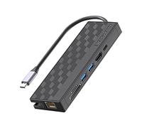 Puooifrty 1 unidad 7 en 1 USB 3.0 estación de acoplamiento USB C Hub 5 Gpbs de alta velocidad 1000 Mbps para portátil