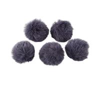 Puooifrty 5 Fundas para el Pelo de micrófono de 1,5 cm, con Clip para Parabrisas, para micrófono de Conferencia, Cubierta de Pelo para cámara, Color Gris