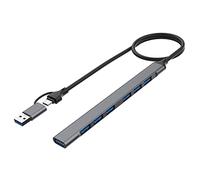 Puooifrty Adaptador de Acoplamiento HUB USB 2.0/USB 3.0 TransmisióN de Alta Velocidad de 5 Gbps Expansor Divisor USB Multipuerto para Computadora PC