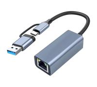 Puooifrty Adaptador USB 3.0 a Ethernet con USB C a RJ45 Gigabit LAN 1000 Mbps Red Cableada, Adaptador de Red, para Duradero, fácil de Instalar, fácil de Usar