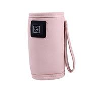 Puooifrty Calentador de Agua de Leche USB para Cochecito de Viaje, Bolsa Aislada, Calentador de BiberóN de Lactancia para, Seguro para Invierno Al Libre, Color Rosa