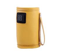 Puooifrty Calentador de Agua de Leche USB para Cochecito de Viaje, Bolsa Aislada, Calentador de BiberóN para Lactancia de, Seguro para Invierno Al Libre, Color Amarillo
