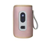 Puooifrty Calentador de agua de leche USB para cochecito de viaje, bolsa aislada, pantalla digital, calentador de lactancia para invierno al aire libre, color rosa