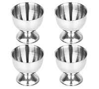 Puooifrty Juego de hueveras de acero inoxidable para huevos duros y portaherramientas, color plateado