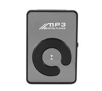 Puooifrty Mini espejo Clip USB Digital Mp3 Reproductor de música Soporte 8GB SD TF Tarjeta Negro