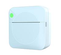 Puooifrty Mini Impresora de Etiquetas TéRmicas Estudiante Pregunta Incorrecta Impresora de CóDigo de Barras de Fotos Impresora de Etiquetas Multifuncional PortáTil Azul