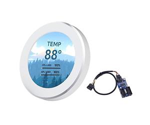 Puooifrty Pantalla Secundaria IPS de 2,1 Pulgadas 480X480 USB Pantalla LCD Redonda Refrigerada por Agua CPU GPU RAM HDD Monitoreo