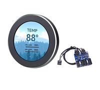 Puooifrty Pantalla secundaria USB refrigerada por agua de 2,1 pulgadas, 480 x 480 IPS, pantalla LCD redonda, CPU, GPU, RAM, HDD, monitoreo negro