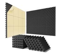 Puooifrty Paquete de 12 Paneles de Espuma Autoadhesivos una de Sonido, Espuma AcúStica de 2X12X12 Pulgadas para Estudios DoméSticos y Profesionales