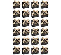 Puooifrty Paquete de 24 bolsas pequeñas de regalo de agradecimiento para fiestas, cajas de regalo con lazo dorado, bolsas de regalo de papel, A