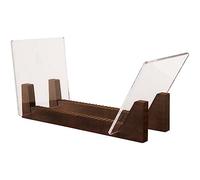 Puooifrty Soporte de Almacenamiento de con Extremos acrílicos, Soporte de exhibición de Madera LP Vinilo álbum Estante de Escritorio