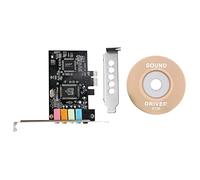 Puooifrty Tarjeta de sonido PCIe 5.1, tarjeta de audio PCI Express Surround 3D para PC con alto rendimiento de sonido directo y soporte de perfil bajo