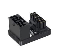 Puooifrty Tarjeta gráfica PCIE5.0 ATX3.0 Fuente de alimentación 12VHPWR 12+4 16P 600W macho a hembra Adaptador de 180 grados Conector Negro