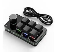 Puooifrty Teclado de Perilla Personalizado de Macro de ProgramacióN, 6 Teclas, Copiar, Pegar, MinibotóN, Teclado para Juegos de Photoshop, 6 Teclas con Cable