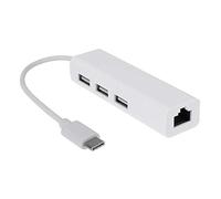 Puooifrty USB-C USB 3.1 Tipo C a USB RJ45 Ethernet Lan Adaptador Hub Cable para PC
