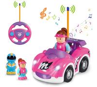 Pup Go Coche de Carreras RC Cartoon para Niños Pequeños 18 Meses+ con Música y 2 Muñecas Intercambiables, Primer Coche de Control Remoto para Niños y Niñas, Cumpleaños o Navidad