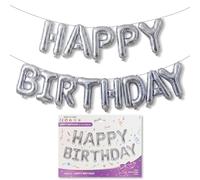 Pup Go Globos letras «Happy Birthday» Plateados para toda la familia