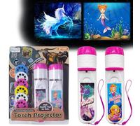 Pup Go Pack de 2 linternas y Proyectores Sirena & Unicornio con 6 Discos y 48 Imágenes, Juguete de Unicornio de Hadas para Niñas, linterna Rosa para Niños, kits de Ciencia Educativos para Niños 3 Años