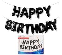 Pup Go Pancarta globos «Happy Birthday» Negros decoración fiesta