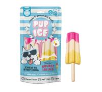 Pup Ice Rocket Lollies Golosinas Gláceas para Perro Congelar - Lote de 2 Chupetes Yogur Fresa & Banana - Dulces masticables Ricos en Calcio - Sin Azúcares Añadidos - 90 g