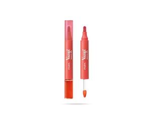 Pupa Vamp! Marker Duo Pintalabios + brillo de labios con ácido hialurónico - 3 en 1 para definir, rellenar y colorear, contorno de labios, disponible en 9 colores (007 Red Potion)
