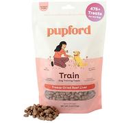 Pupford Golosinas de Entrenamiento liofilizadas de 450 golosinas por Bolsa, Baja en calorías, la recompensa Entrenamiento de Alto Valor (Viene en hígado de Res, Patata Dulce y Pollo)