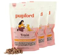 Pupford Golosinas de entrenamiento liofilizadas para perros y cachorros, más de 1400 bocados de dos ingredientes (pollo, 113 g, paquete de 3)