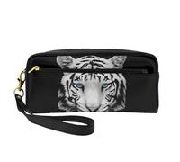 Pupila Azul Tigre Blanco, Bolsa de Maquillaje Bolsa de cosméticos Bolsa de Aseo de Viaje portátil Estuche de Cuero para Mujeres y niñas