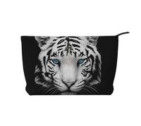 Pupila Azul Tigre Blanco,Neceser de Pana, Neceser de Maquillaje portátil, Neceser de Viaje