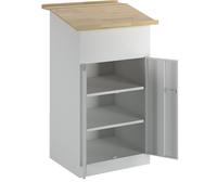 Pupitre alto industrial Pavoy, con armario de puerta batiente