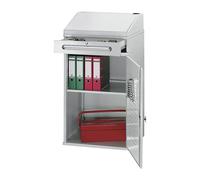 Pupitre alto industrial RAU, con 1 cajón encima del armario